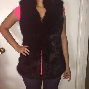 Black fur vest